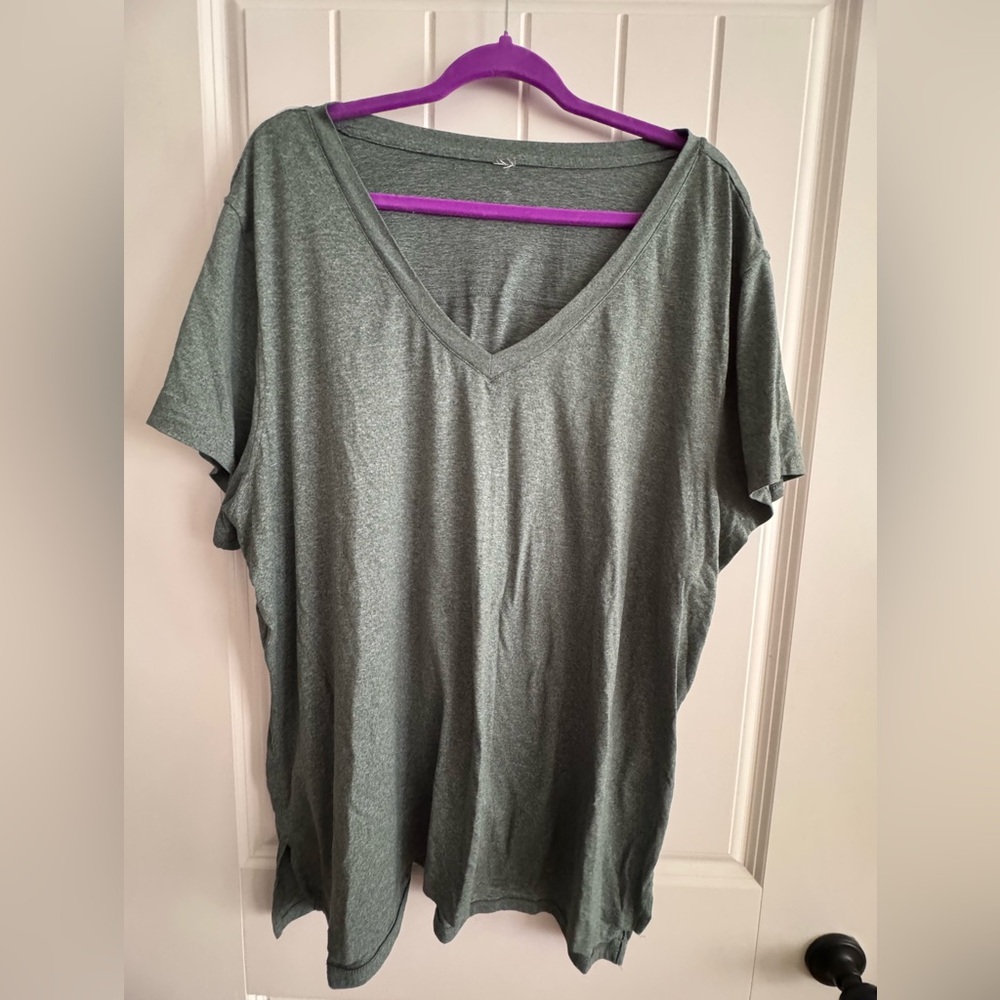 Casual V-Neck Hunter Green Women's Top